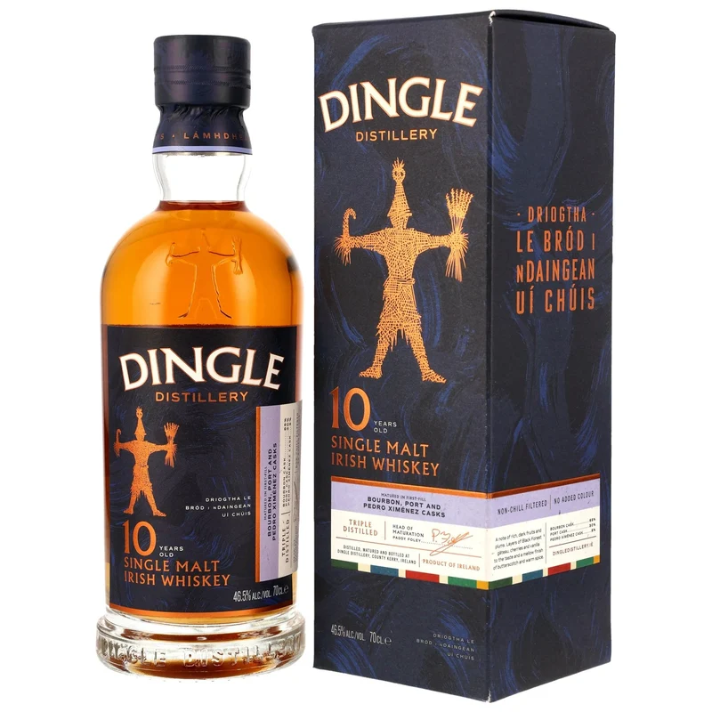 Dingle 10 y.o. Single Malt Irish Whiskey - Bourbon, Port & PX Sherry Cask 46,5% vol. 700ml