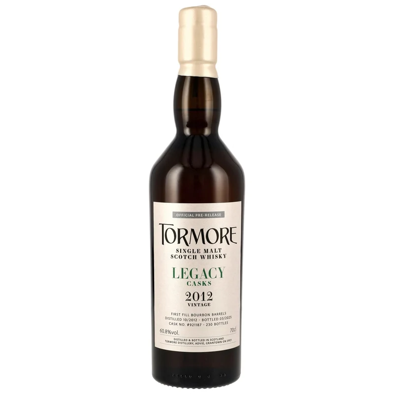 Tormore 2012/2025 - 12 y.o. - 1st Fill Bourbon Barrels #921187 - Legacy Casks 60,8% vol. 700ml