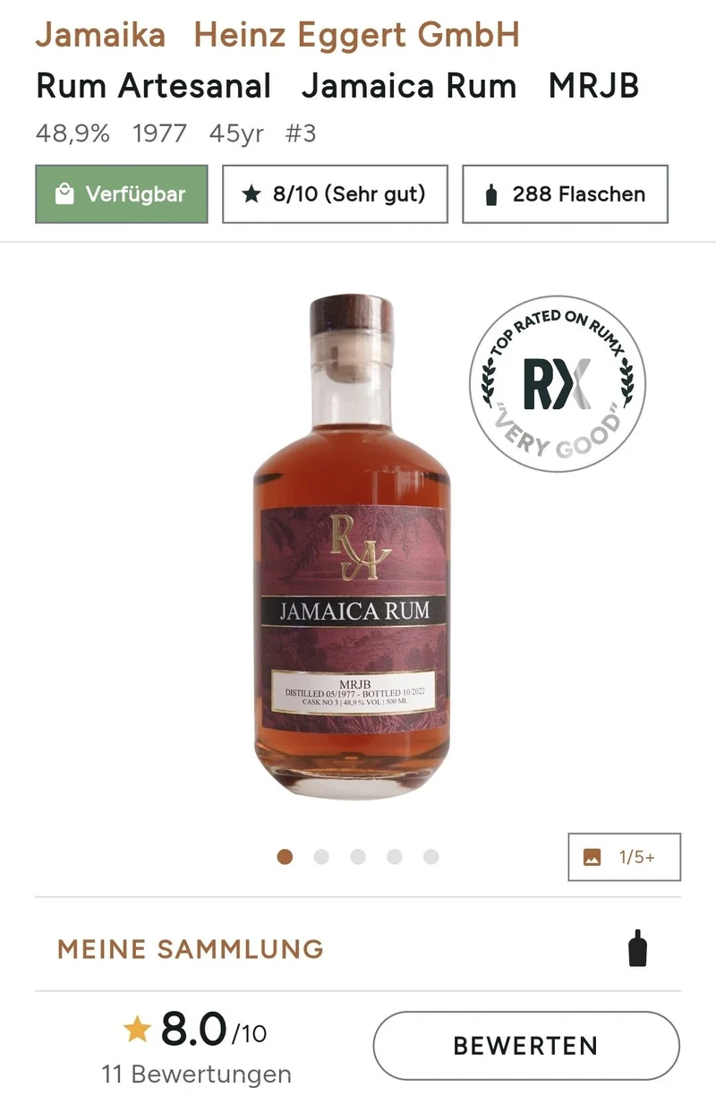 RA Jamaica 1977 2022 45y W MRJB Distillery 0,5l 48,9% vol. Rum Artesanal #3
