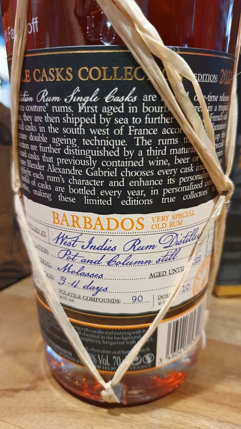 Plantation Barbados VSOR 6 2016 2022 Port cask XO 0,7l 44,8% vol. single cask Rum rh Planteray