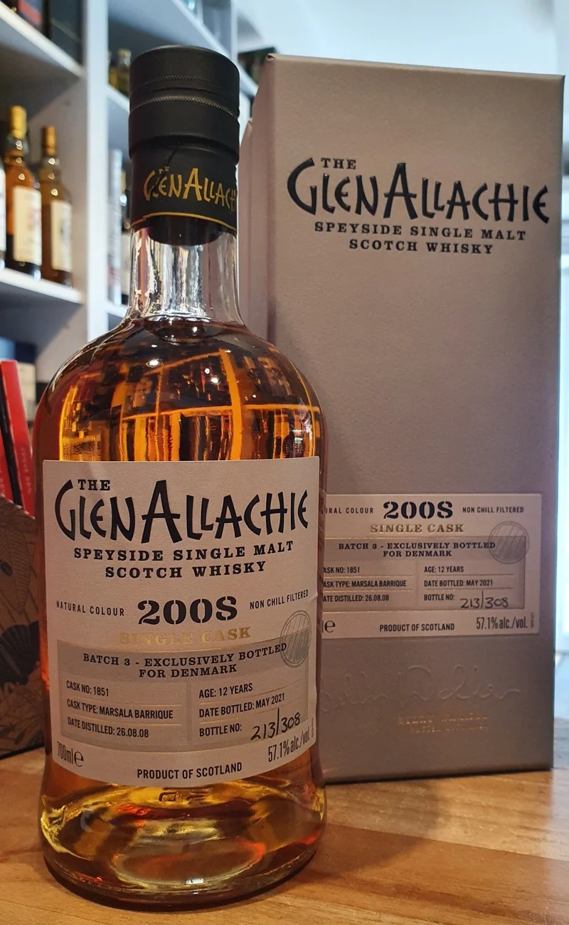 Glenallachie 2008 Marsala barrique single cask denmark 57,1% vol. 0,7l Whisky #1851 dd dl
