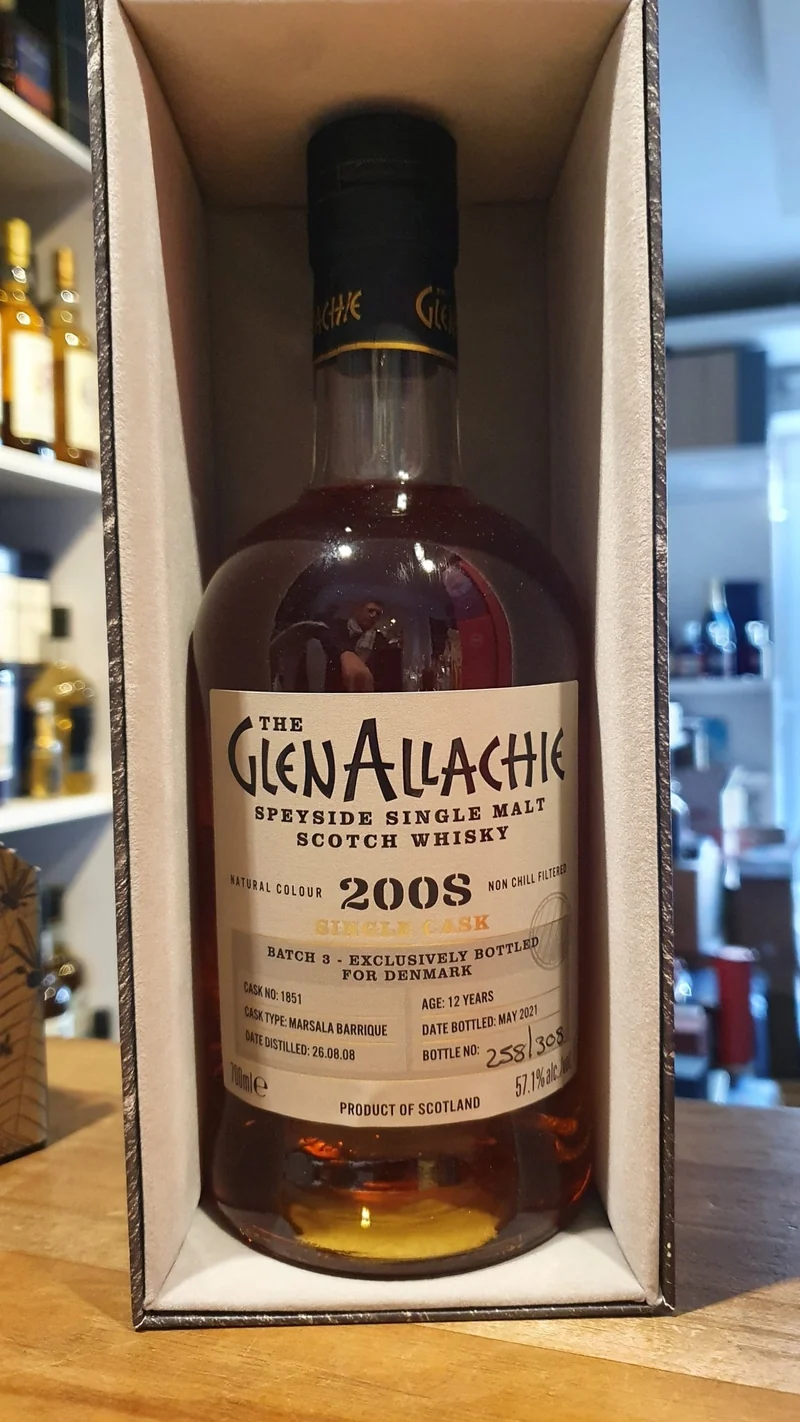 Glenallachie 2008 Marsala barrique single cask denmark 57,1% vol. 0,7l Whisky #1851 dd dl