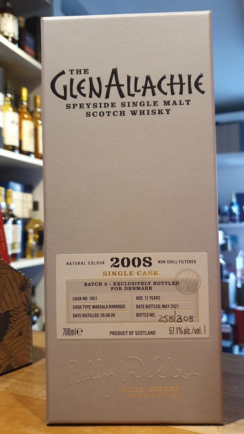 Glenallachie 2008 Marsala barrique single cask denmark 57,1% vol. 0,7l Whisky #1851 dd dl