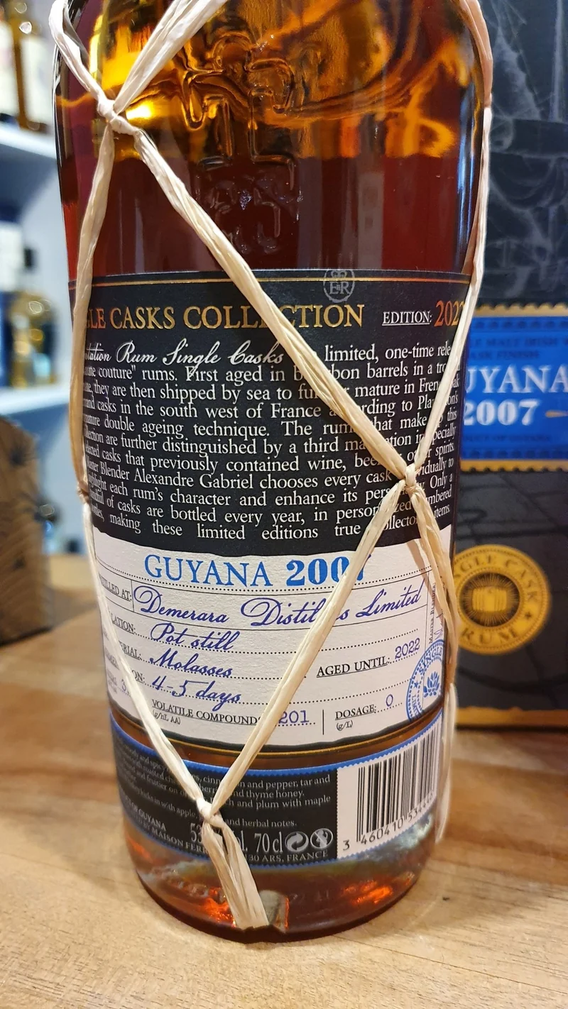 Plantation Guyana 2007 2022 Teeling cask XO 0,7l 53,7% vol. single cask Rum pe Planteray