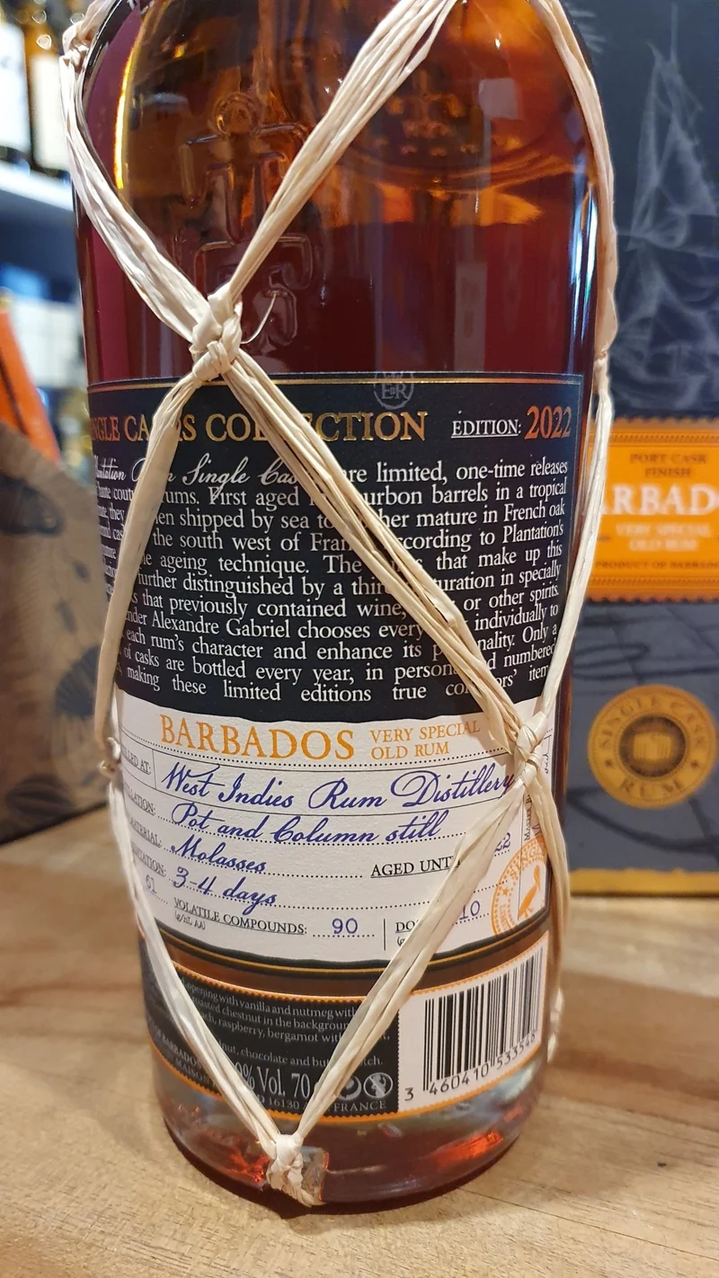 Plantation Barbados VSOR 6 2016 2022 Port cask XO #14 0,7l 44,9% vol. single cask Rum frd er Planteray