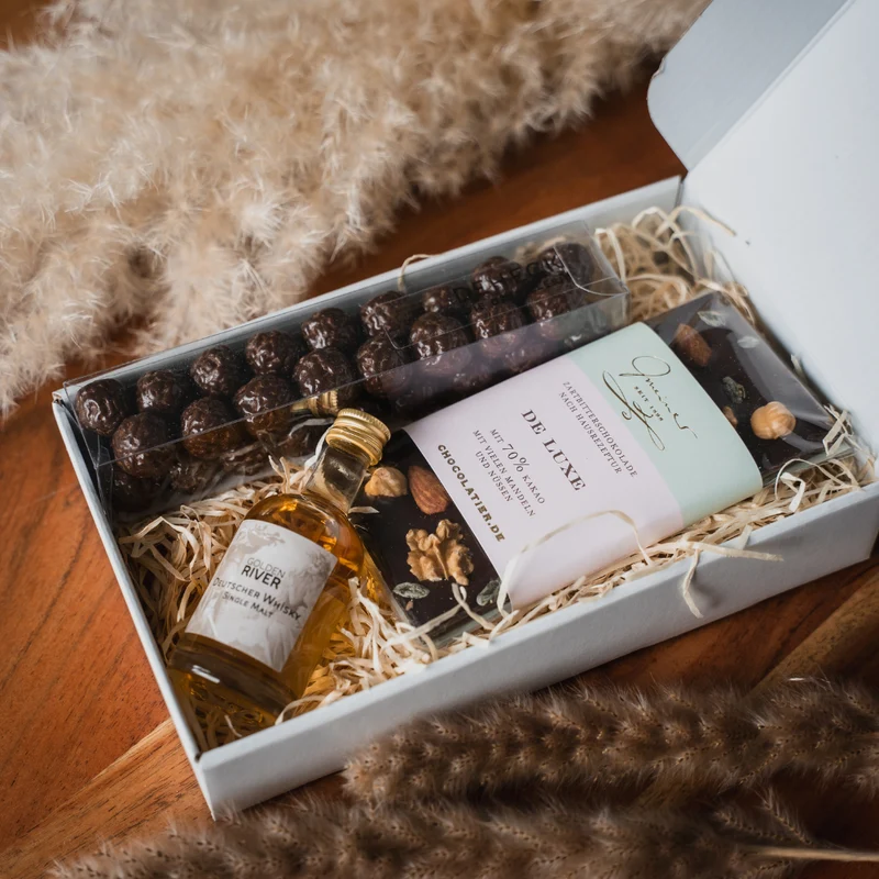 kleines Whisky Geschenkset | Whisky Geschenk mit Schokolade