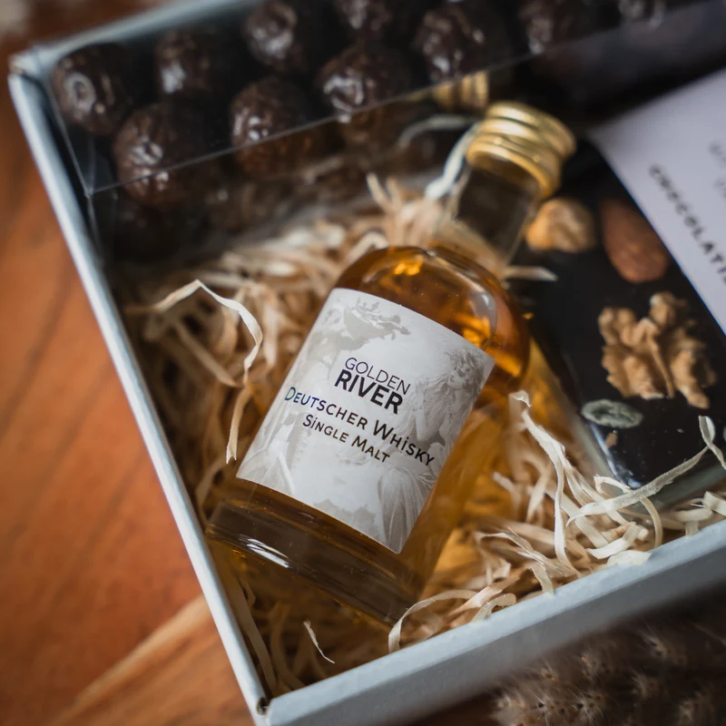 kleines Whisky Geschenkset | Whisky Geschenk mit Schokolade