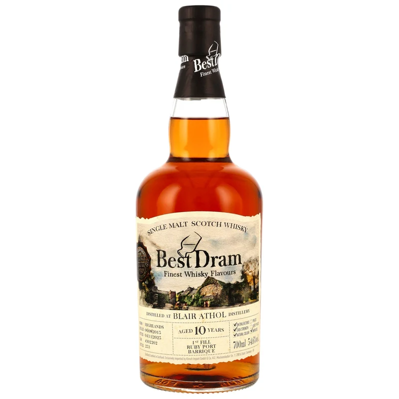 BEST DRAM - Blair Athol 2015/2025 10 Jahre 1st Fill Ruby Port Barrique #302202 - 54,6% Vol.