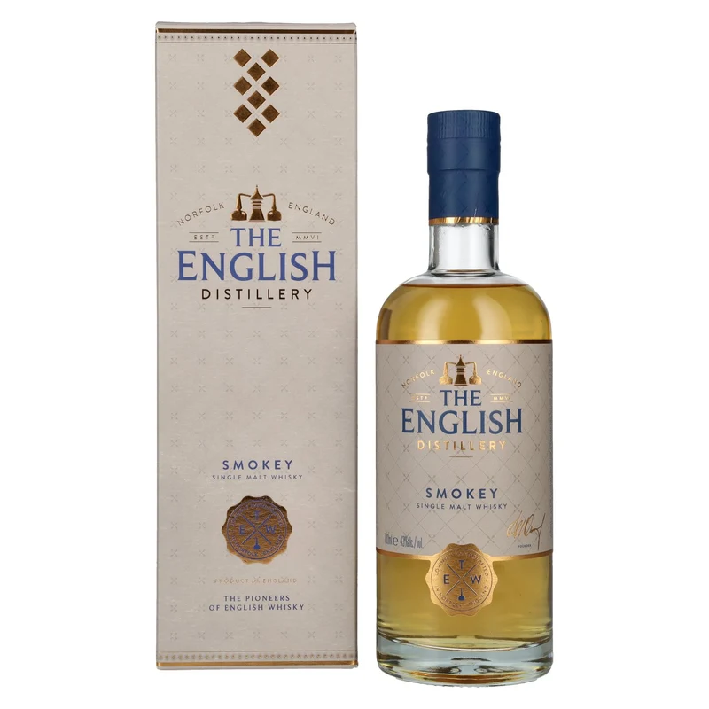 The English Whisky Co. SMOKEY Single Malt Whisky 43% Vol. 0,7l in Geschenkbox