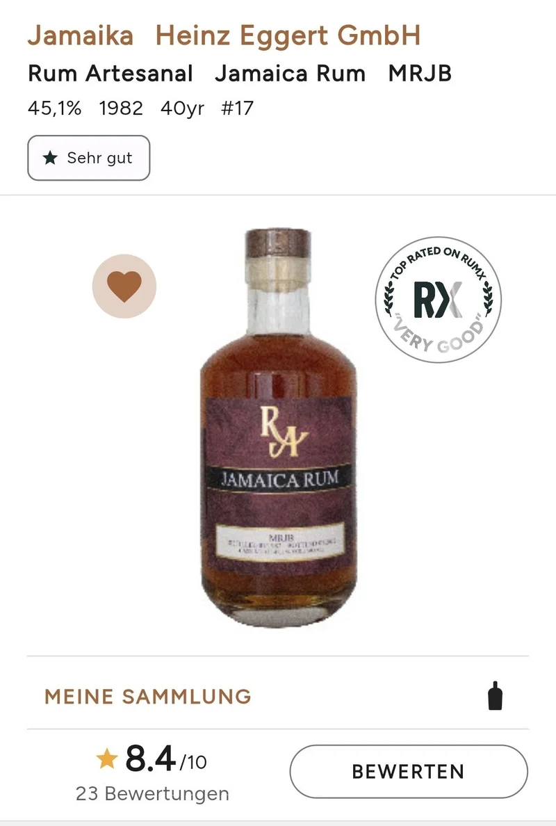 RA Jamaica 1982 2022 40y MRJB x Distillery 0,5l 45,1% vol. Rum Artesanal