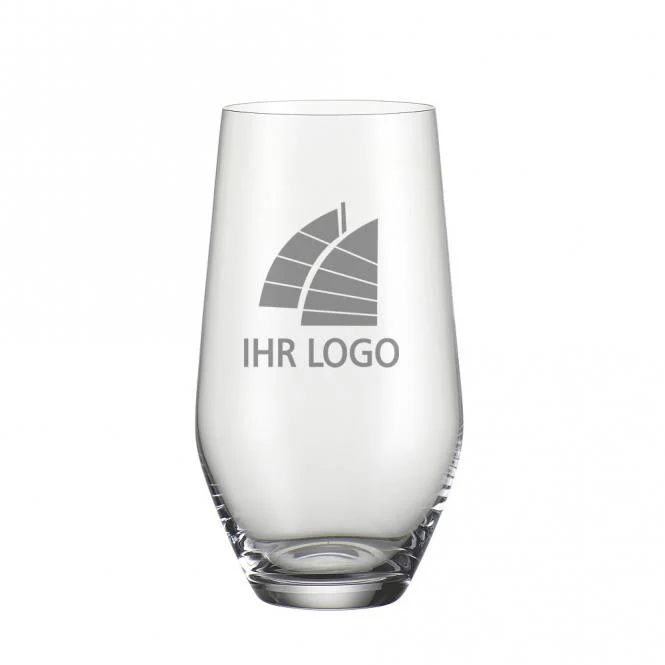 Trinkglas / Saftglas No.1 mit Gravur deines Logos / Designs 420ml