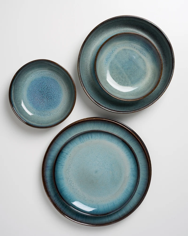 Madeira Geschirr-Set modern grünblau 7-teilig