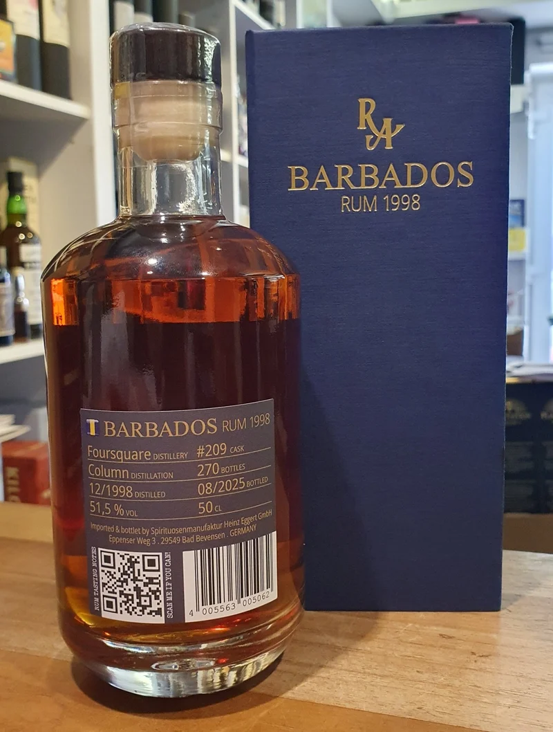 Foursquare 1998 RA Barbados 0,5l 51,5 % vol. Artesanal Rum Single Cask #209