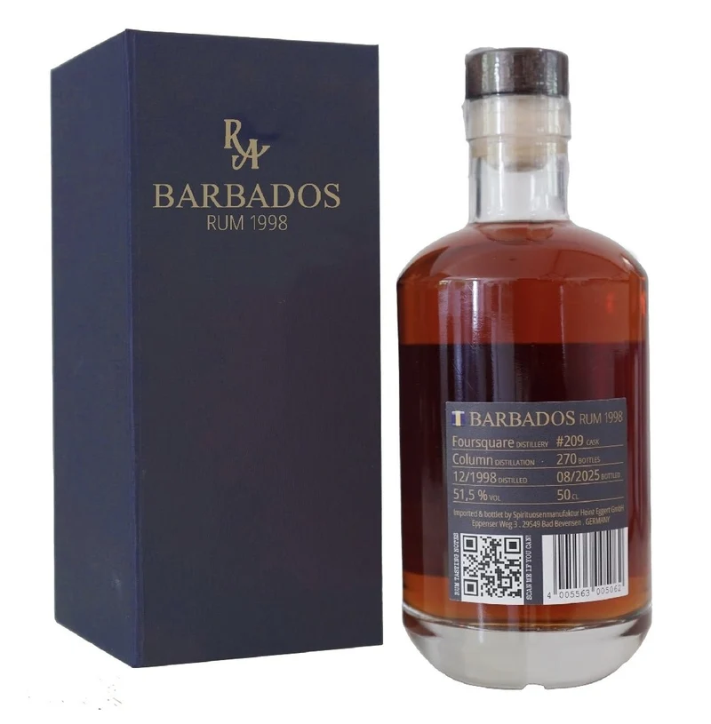 Foursquare 1998 RA Barbados 0,5l 51,5 % vol. Artesanal Rum Single Cask #209