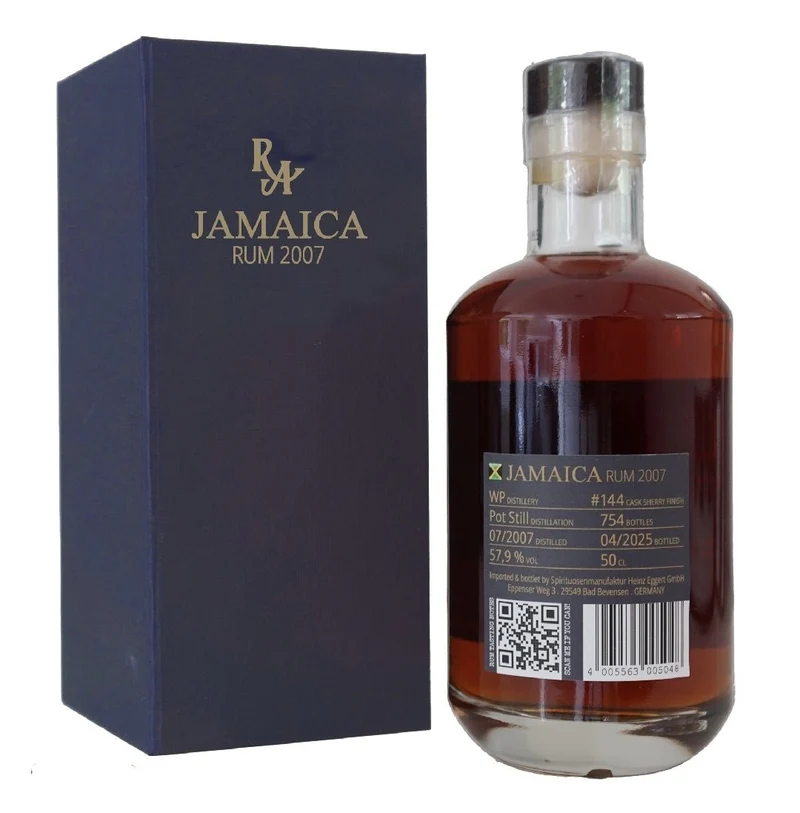 RA "Jamaica Rum 2007" WP 2025 Single sherry cask 0,5l 57,9 % vol. Rum Artesanal #144