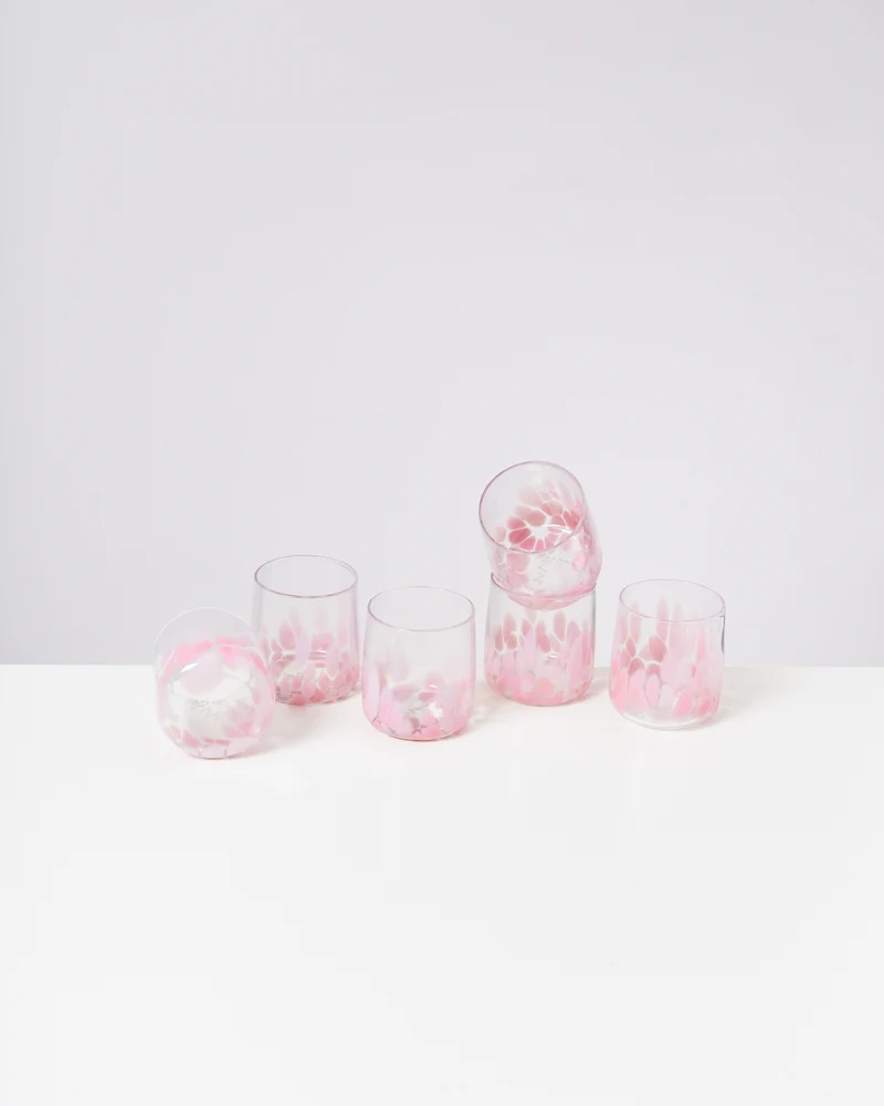 Alegria Glas klein rosa 6er-Set