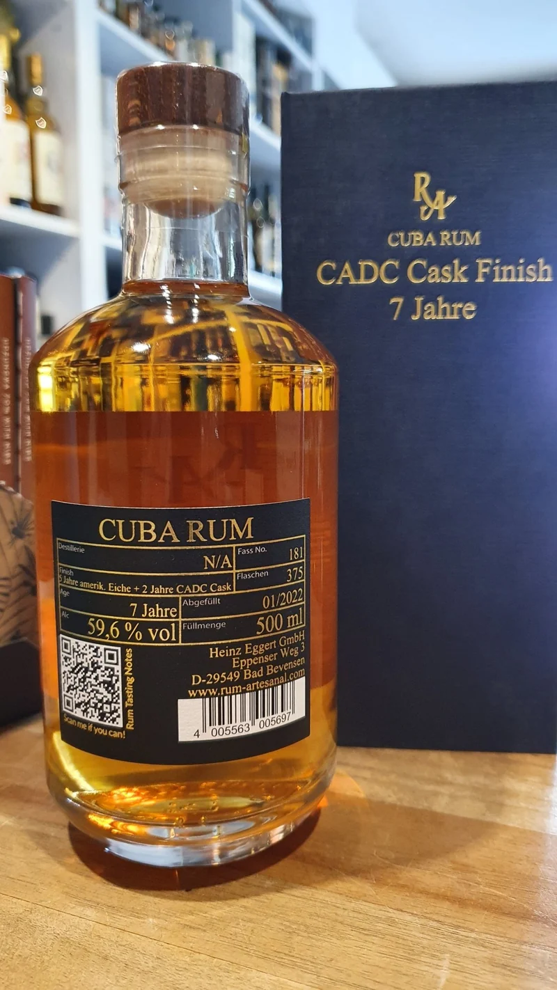 RA Central america 2015 2022 CADC 7 y finish 0,5l 59,6%vol. Cu Rhum ba Rum Artesanal Fassabfüllung Sonderedition limitiert auf ein Fass