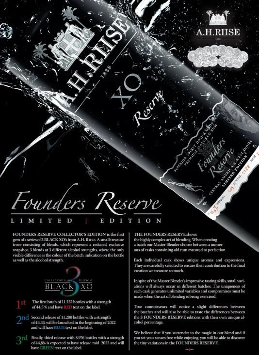 A.H.Riise XO Founders 3 2022 Reserve 0,7l 44,8% vol. Rum limited