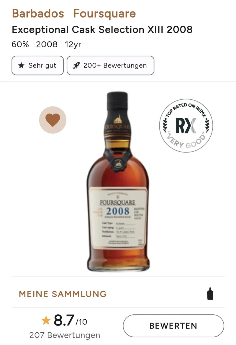 Foursquare 2008 Barbados #2 cask strength 60% vol. 0,7l ecs Rum