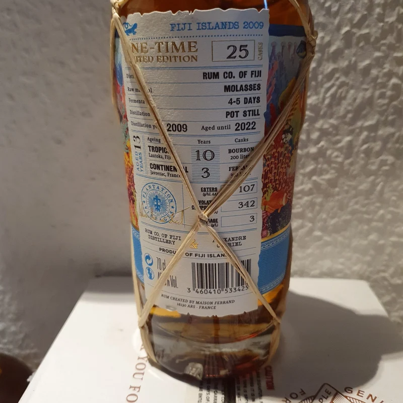 Plantation one time Fiji 2009 2022 0,7l 49,5% vol. limited Edition Rum Planteray