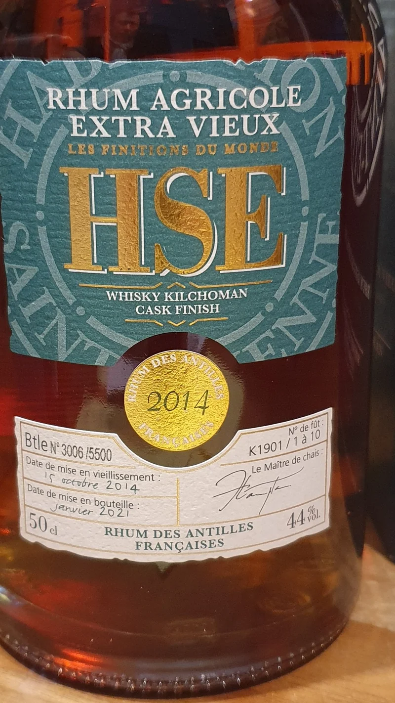 X HSE 2014 2021 Kilchoman cask Martinique Rhum Vieux Agricole Reserve Speciale Rum 44% vol. 0,5l