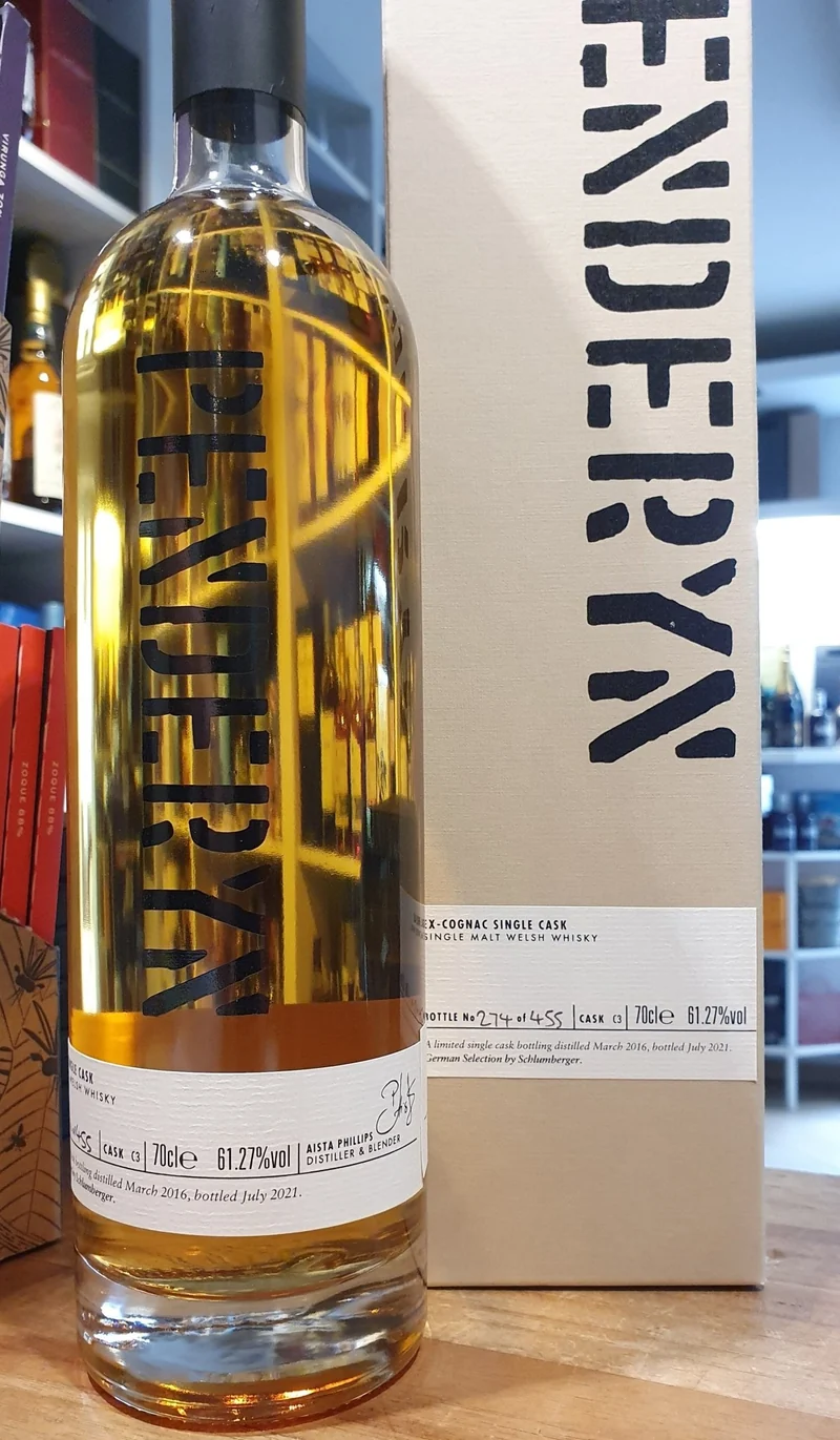 Penderyn SC Cognac cask single cask Edition Wales #C3 malt 0,7l 61,27% vol. mit GP SC 2021 Whisky