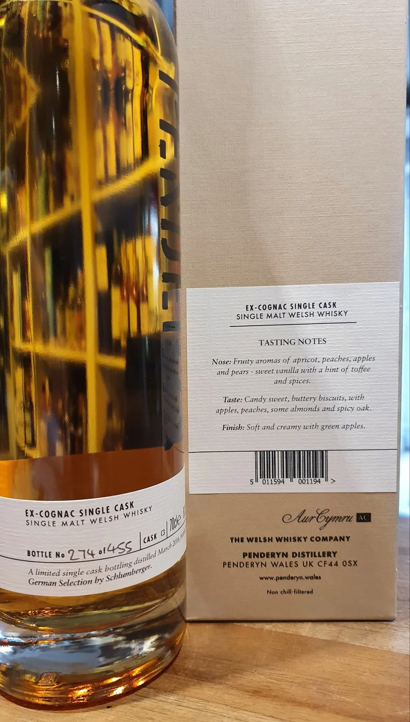 Penderyn SC Cognac cask single cask Edition Wales #C3 malt 0,7l 61,27% vol. mit GP SC 2021 Whisky