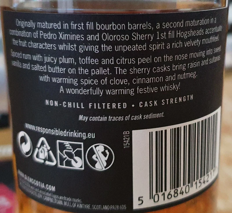 Glen scotia 11 Finish sherry PX Oloroso 0,7l 54,1 %vol.2008 2020