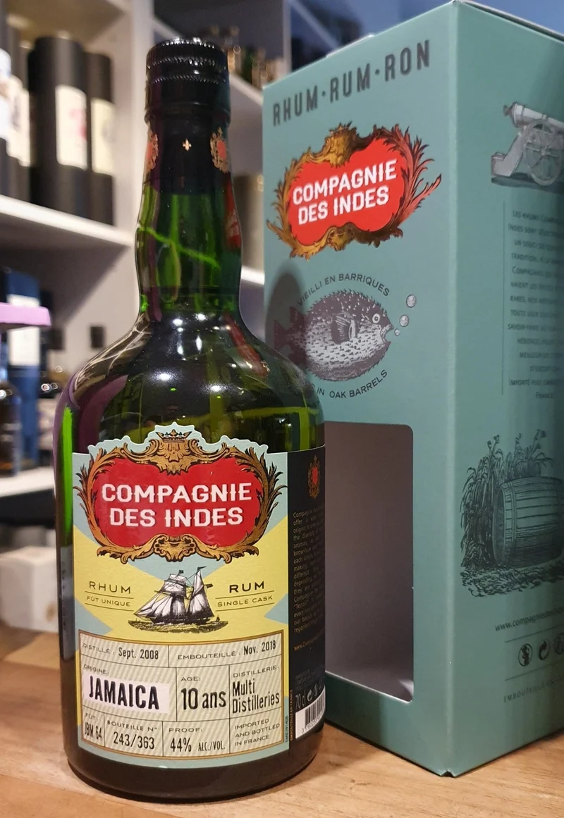 Compagnie des Indes Jamaica 2008 2018 Multidestillers 10 y 0,7l 44 % vol. Rhum Rum Fassabfüllung Sonderedition limitiert auf ein Fass