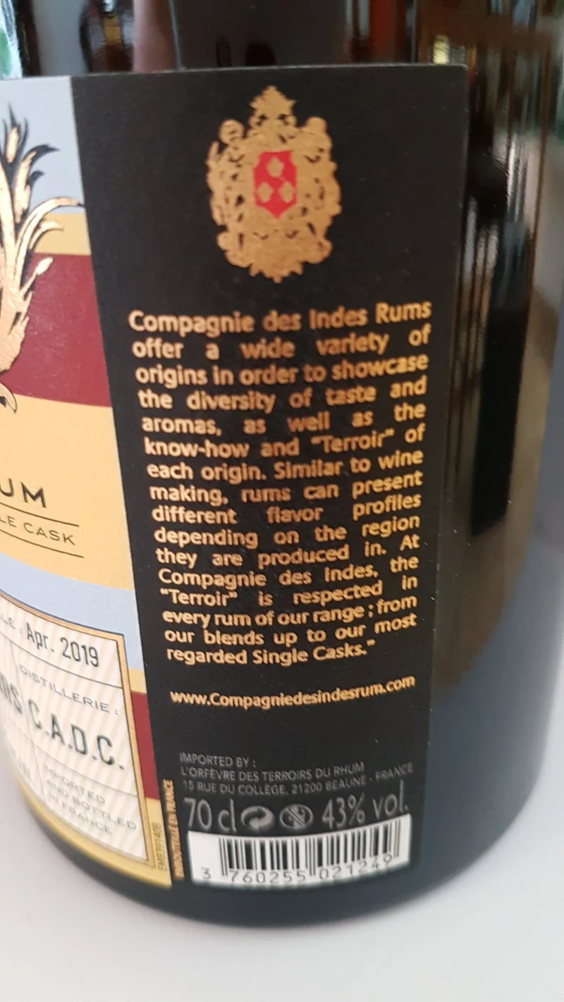 Compagnie des Indes Venezuela 14 0,7l 43% vol. Rhum Rum Fassabfüllung Sonderedition limitiert auf ein Fass