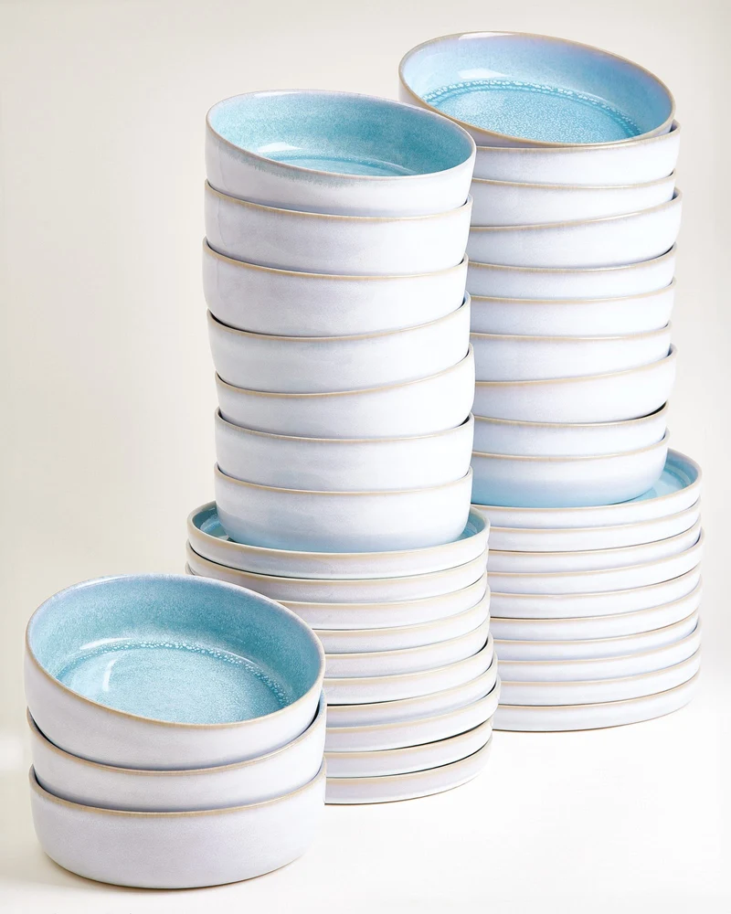 Cordoama Geschirr-Set modern aqua 40-teilig
