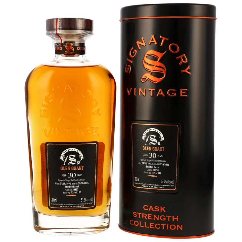GLEN GRANT - 1995/2025 30 Jahre Bourbon Barrel #88230 Symingtons Choice - 51,2% Vol.