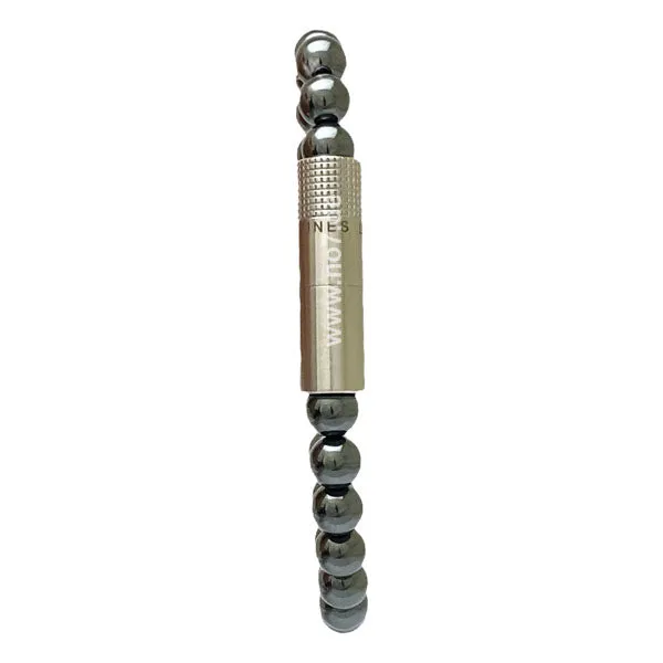 Armband Les Fines Lames mit 7mm Puncher, Hämatit Perlen 8mm, Größe L