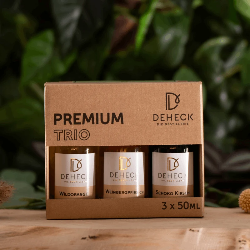 Fruchtliköre Geschenk | Trio Fruchtlikör Set | Kirsch-Schoko, Pfirsich & Wildorange