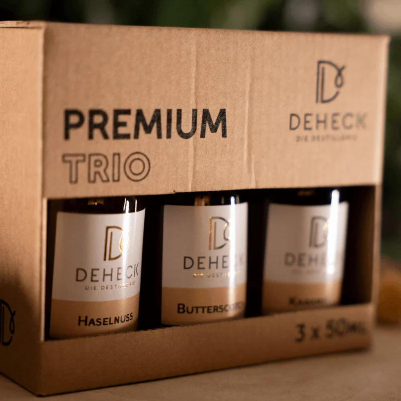 Premium Likör Geschenk | Trio Topseller Liköre Set | Butterscotch, Karamell & Haselnuss