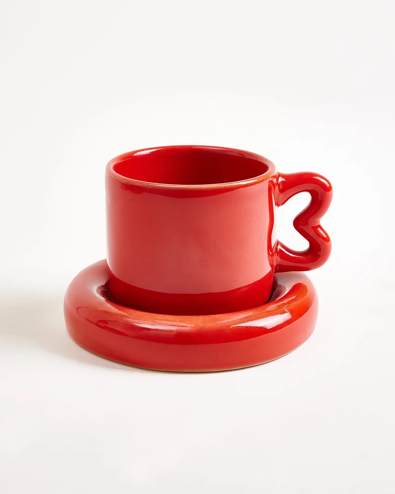 Seia Tasse & Untertasse Herz rot