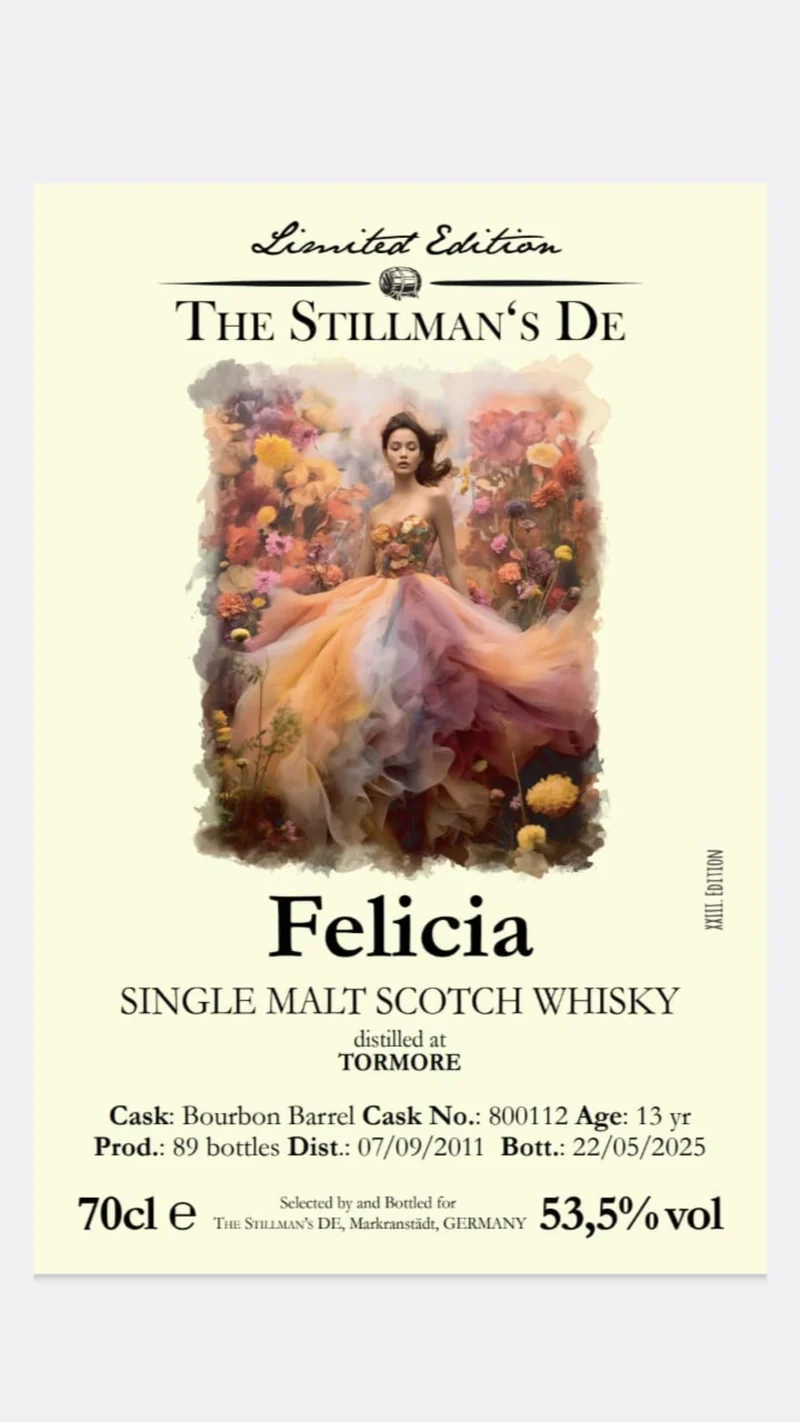 Tormore Single cask 2011 The Stillmans Whisky Felicia 13y 0,7l 53,5% vol. #800112