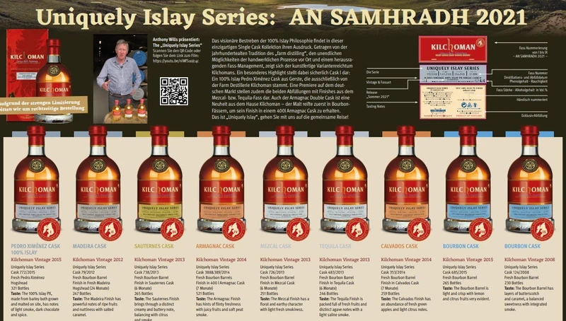 Kilchoman an Samhradh 2014 2021 Armagnac cask Edition Uniquely Islay Series Vintage 0.7l 57,5% Fassstärke #388 #389 cask single cask scotch whisky