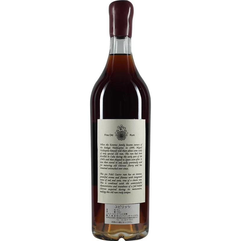 VALDESPINO LEGEND OF CUBAN RUM PRE-CASTRO 1962