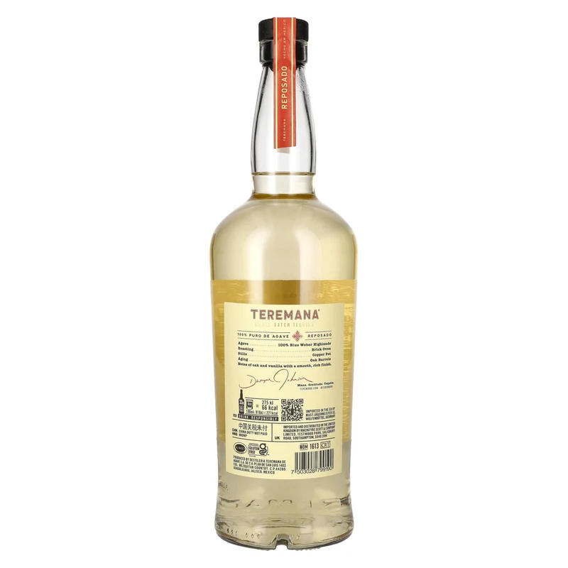 Teremana Tequila Reposado 100% Puro de Agave Small Batch 40% Vol. 1l