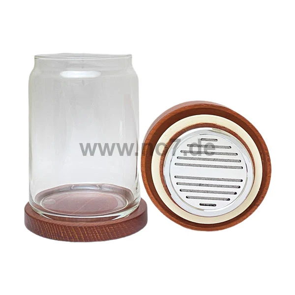 Tabaktopf Glas/Rotbuche 200gr