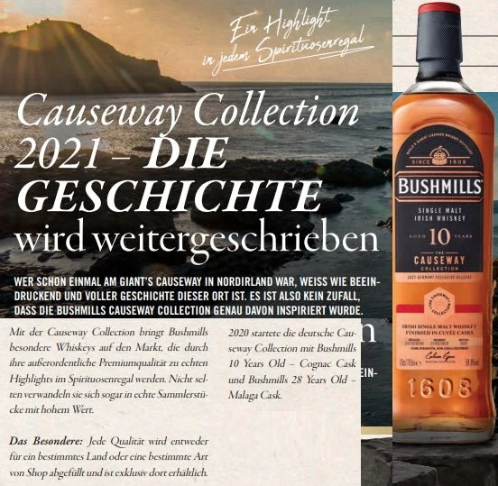 X Bushmills Causeway 2010 Cuvee cask Collection 10y 0,7l 54,8% vol. Irish Whiskey