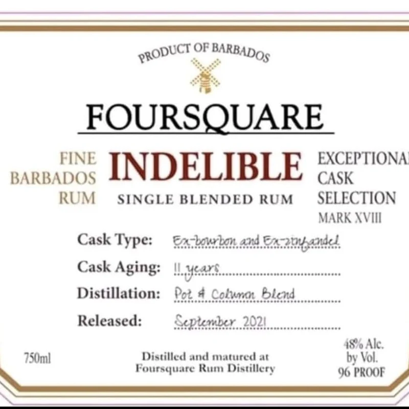 Foursquare Indelible Barbados #22 Exceptional collection 48% vol. 0,7l ecs rum