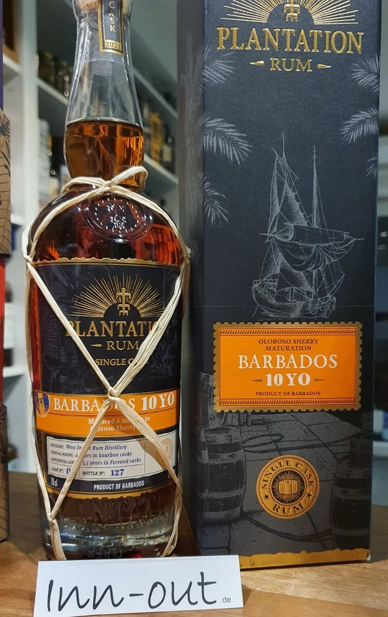 Plantation Barbados 10 Oloroso 2021 XO 0,7l 49% vol. single cask Rum Planteray