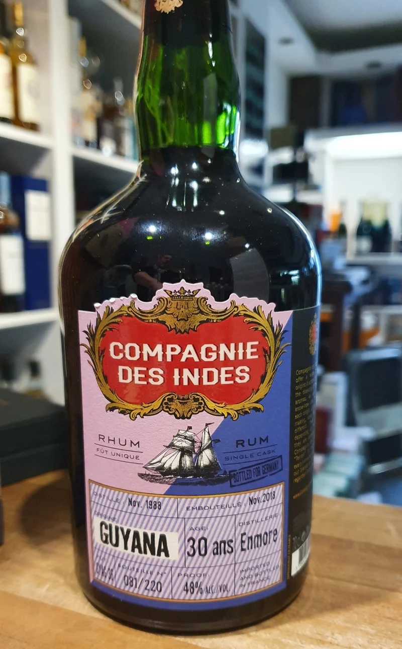 Compagnie de indes Enmore 1988 2018 Guyana 30 y 0,7l 48% vol. Single Cask RUM CDI Rum