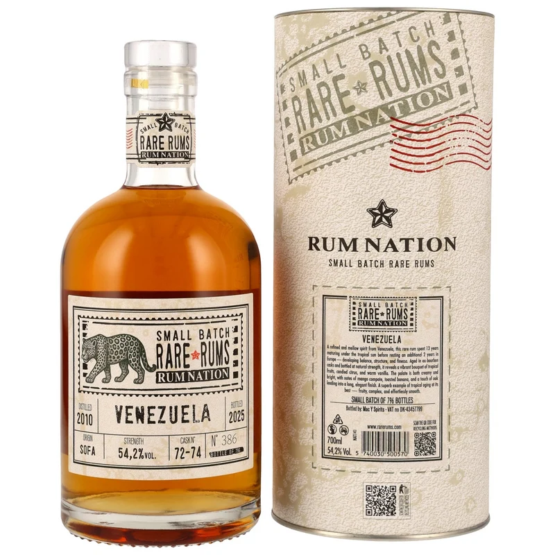 RUM NATION - Venezuela (SOFA) 2010/2025 15 Jahre - 54,2% Vol.