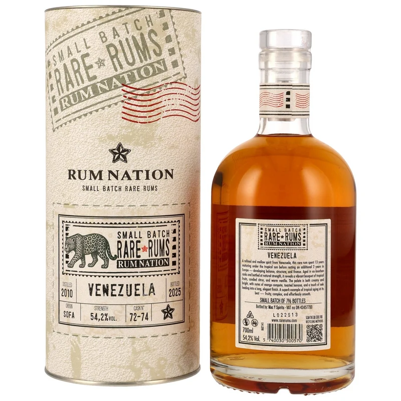 RUM NATION - Venezuela (SOFA) 2010/2025 15 Jahre - 54,2% Vol.