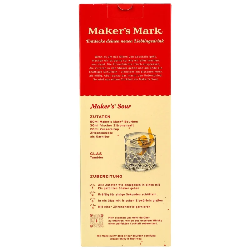 Maker's Mark - Kentucky Straight Bourbon in GP mit Glas - 45% Vol.