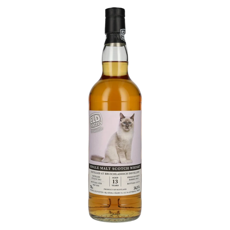 Eldvatten Svenska Bruichladdich 13 Years Old Single Malt Cat Label Cask #2341 2012 56,9% Vol. 0,7l