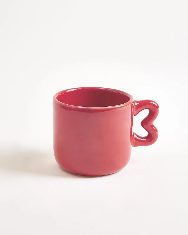 Seia Tasse & Untertasse Herz bordeaux